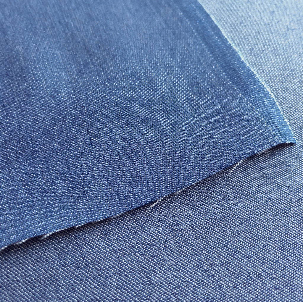 Mid Blue Stretch Denim Fabric – 7oz