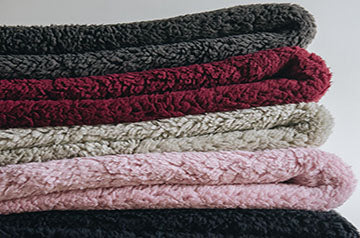 Soft sherpa fleece fabric for lining pink black grey & wine red