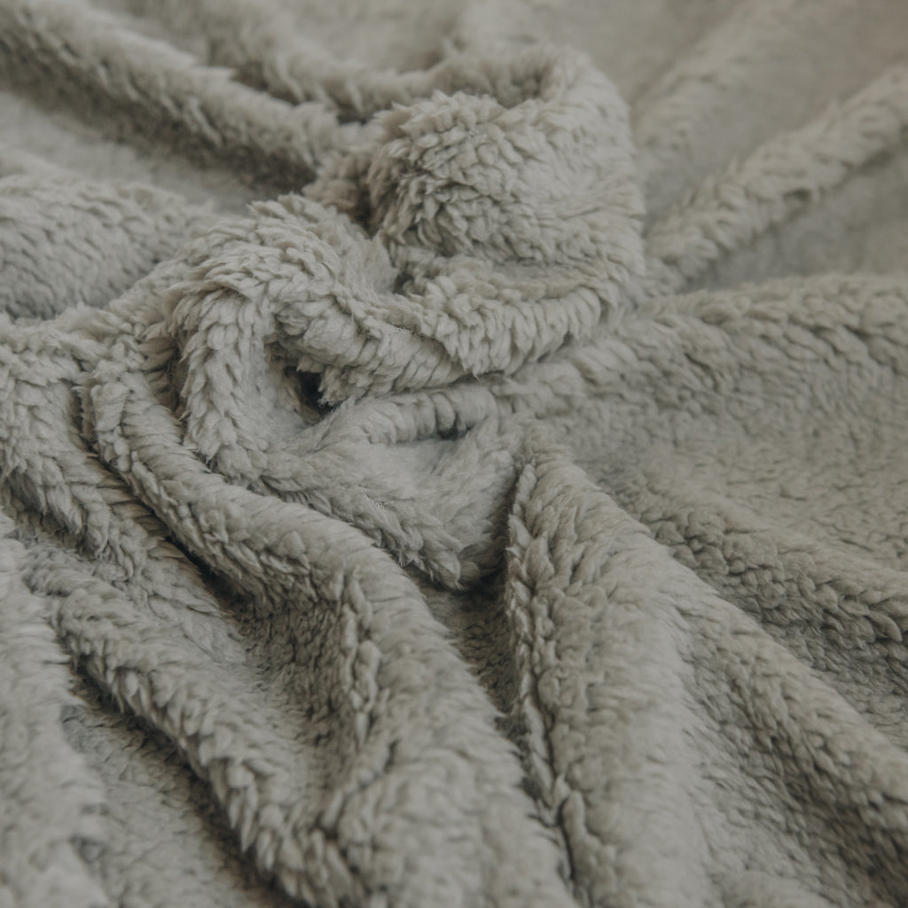 Sherpa Fleece Fabric - Light Grey