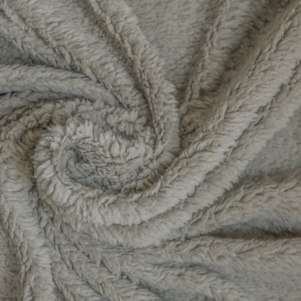 Sherpa Fleece Fabric - Light Grey