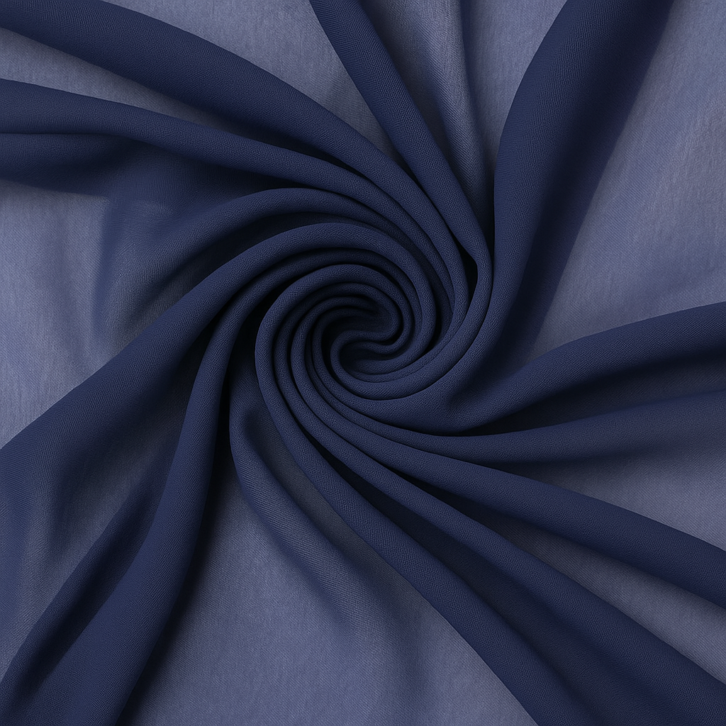 Navy Blue Chiffon Fabric
