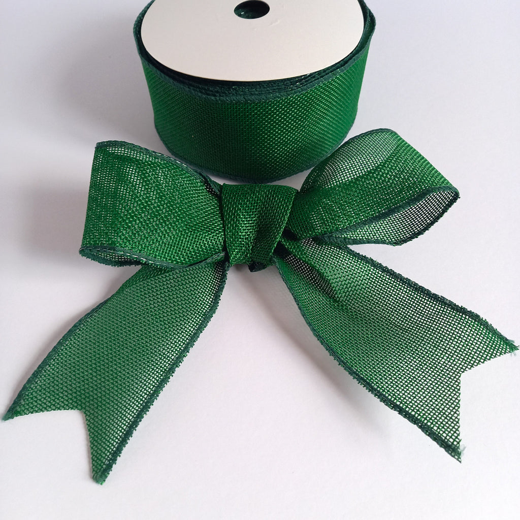 Hessian Style Wired Ribbon - 4 Colours
