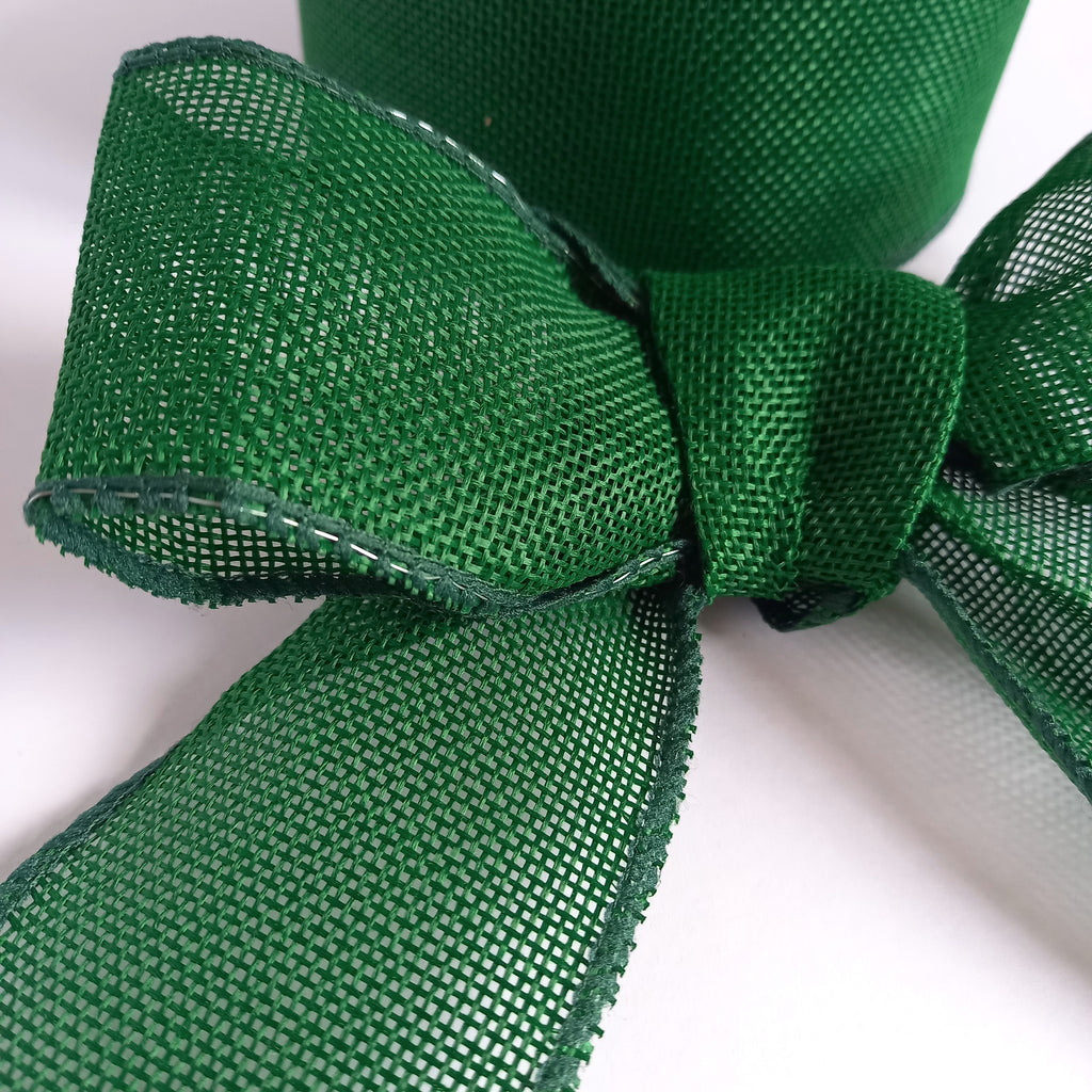 Hessian Style Wired Ribbon - 4 Colours