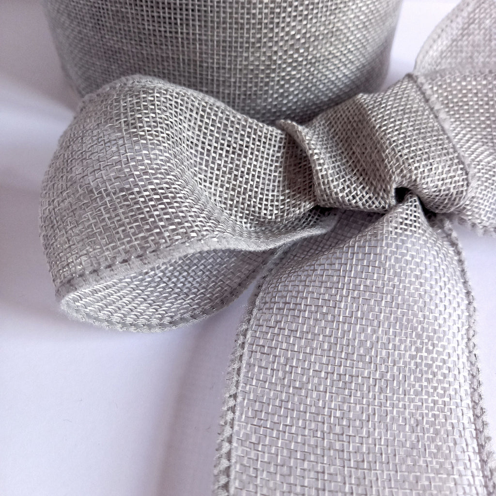 Hessian Style Wired Ribbon - 4 Colours