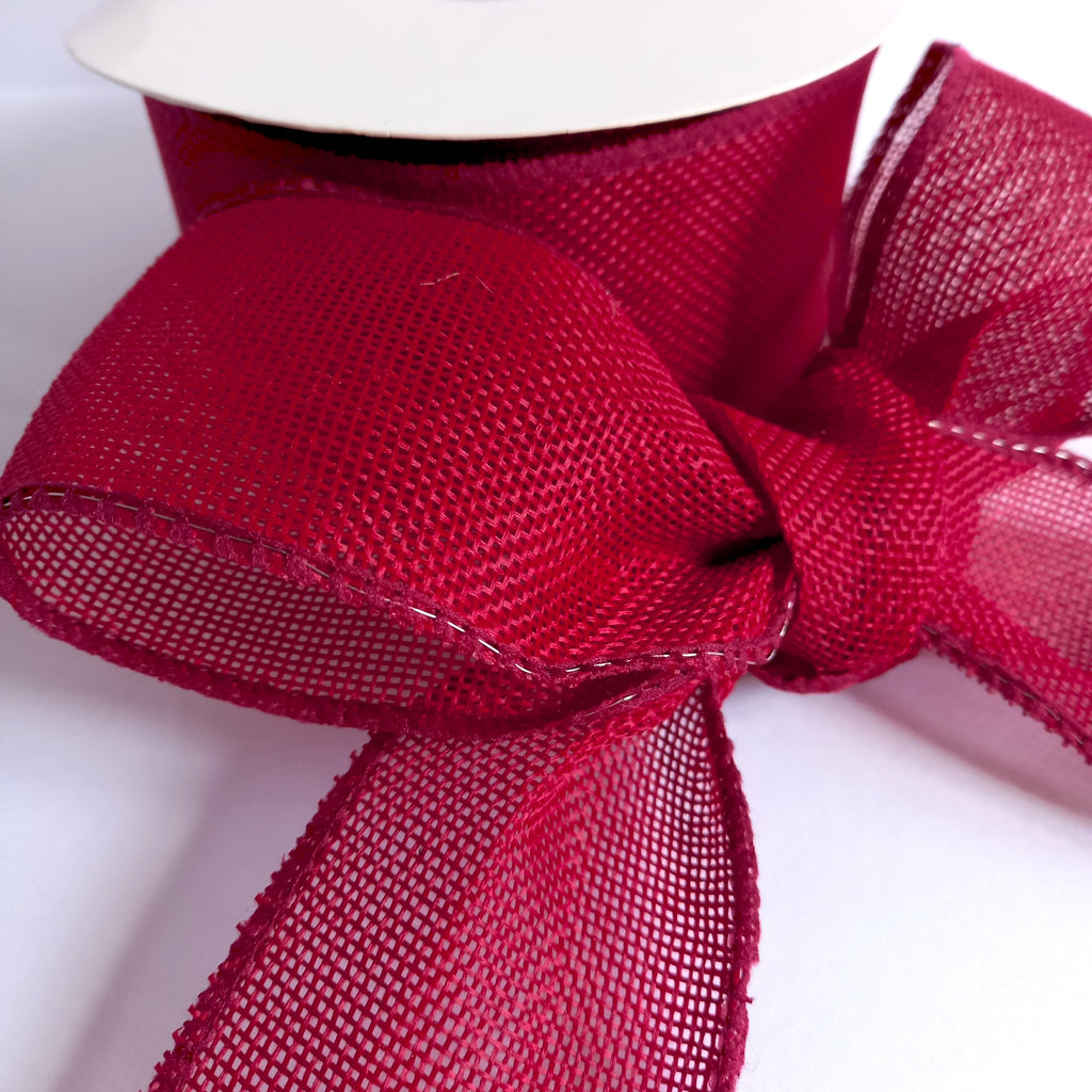 Hessian Style Wired Ribbon - 4 Colours
