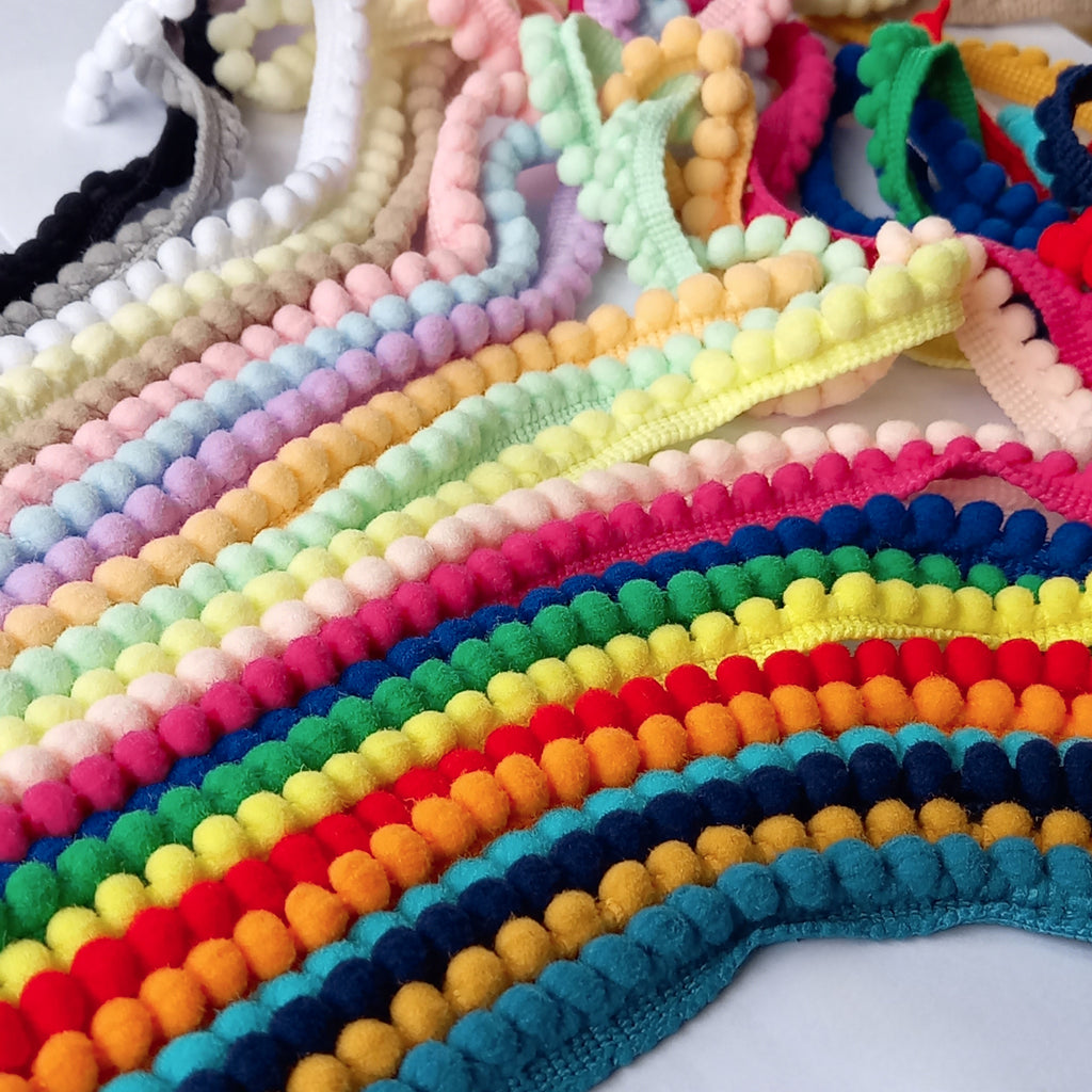 Mini Pom Pom Bobble Plain Trim - 22 colours