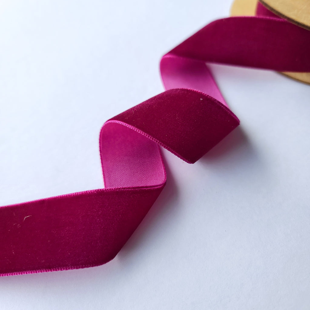 Velvet Ribbon 25mm Wide - 8 Colours
