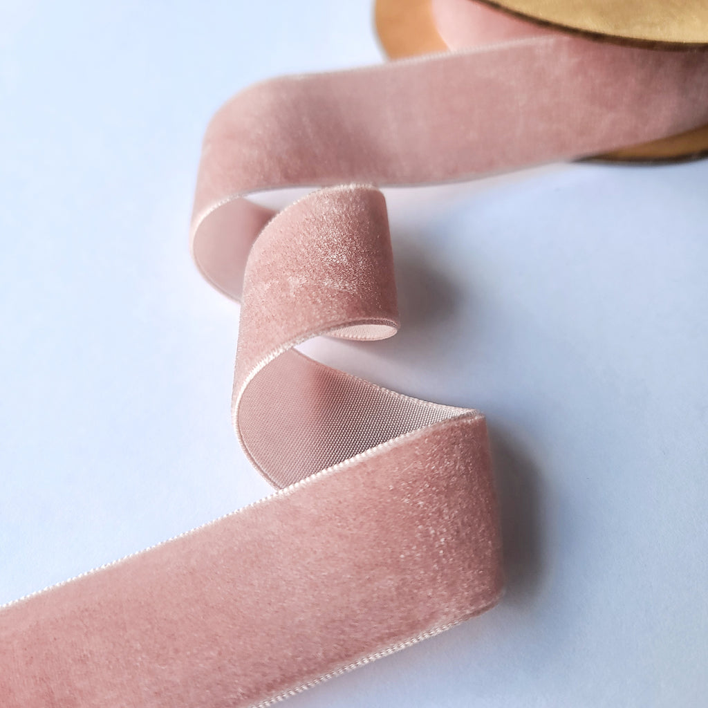 Velvet Ribbon 25mm Wide - 8 Colours