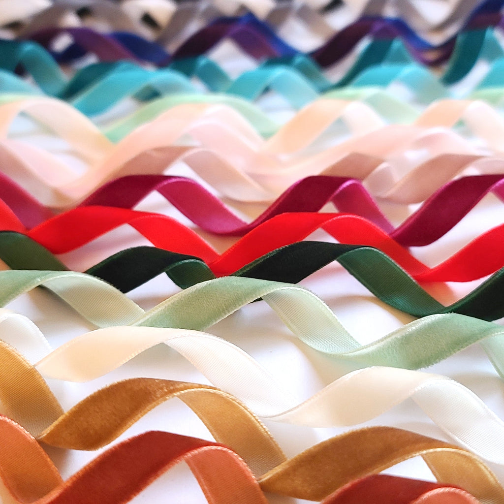 Velvet Ribbon 10mm Wide - 20 Colours