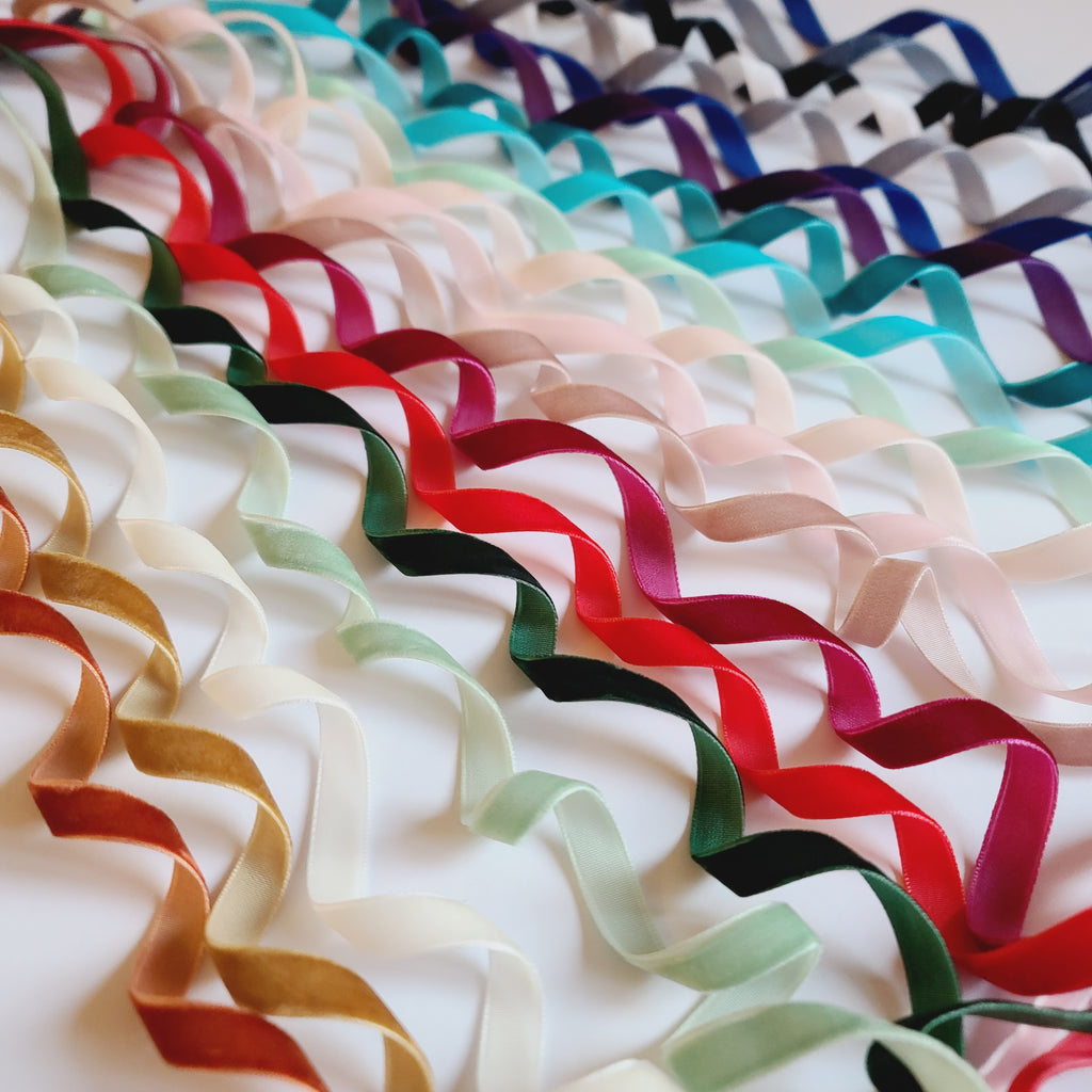 Velvet Ribbon 10mm Wide - 20 Colours