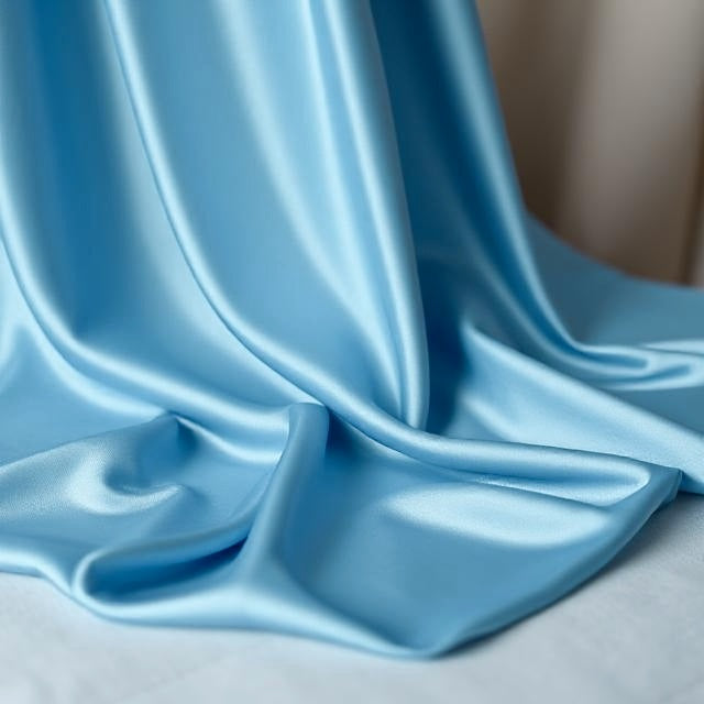 Sky Blue Micro Satin Fabric