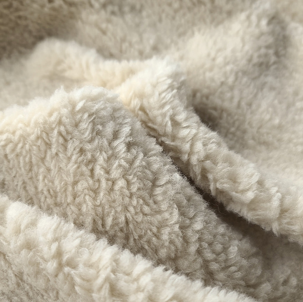 Sherpa Fur Fleece Fabric - Antique Cream