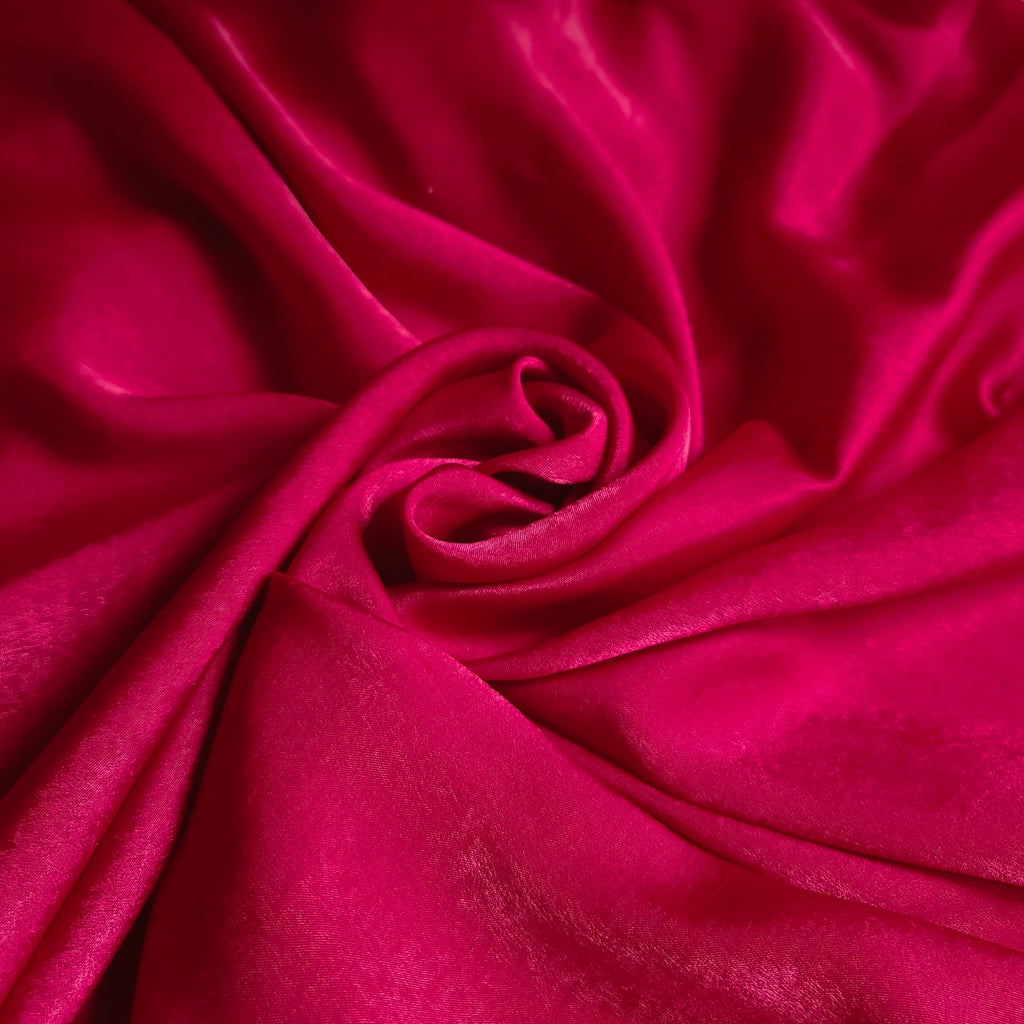Claret Deep Red Silky Velvet Touch Satin Crepe Fabric