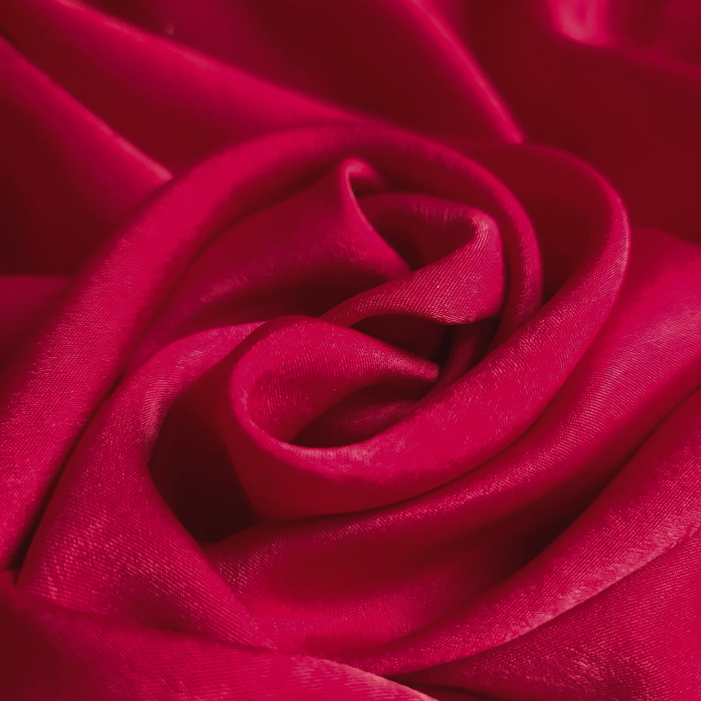 Claret Deep Red Silky Velvet Touch Satin Crepe Fabric