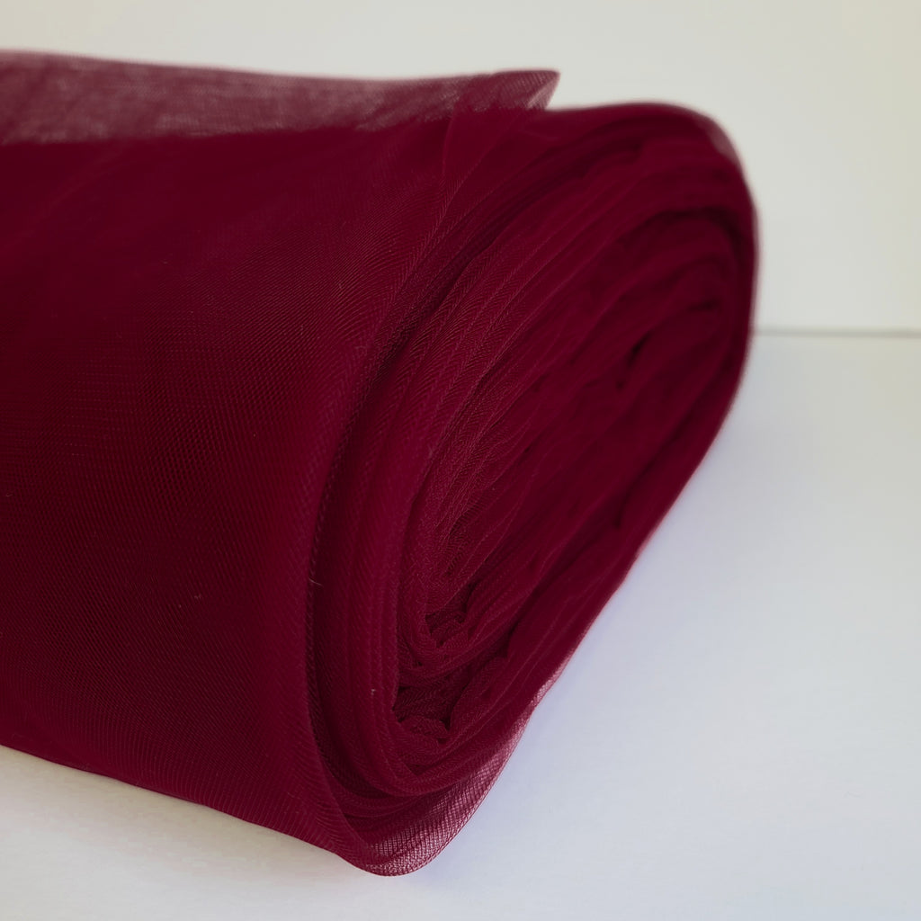 Berry Dark Red 300cm Wide Fine Tulle Fabric