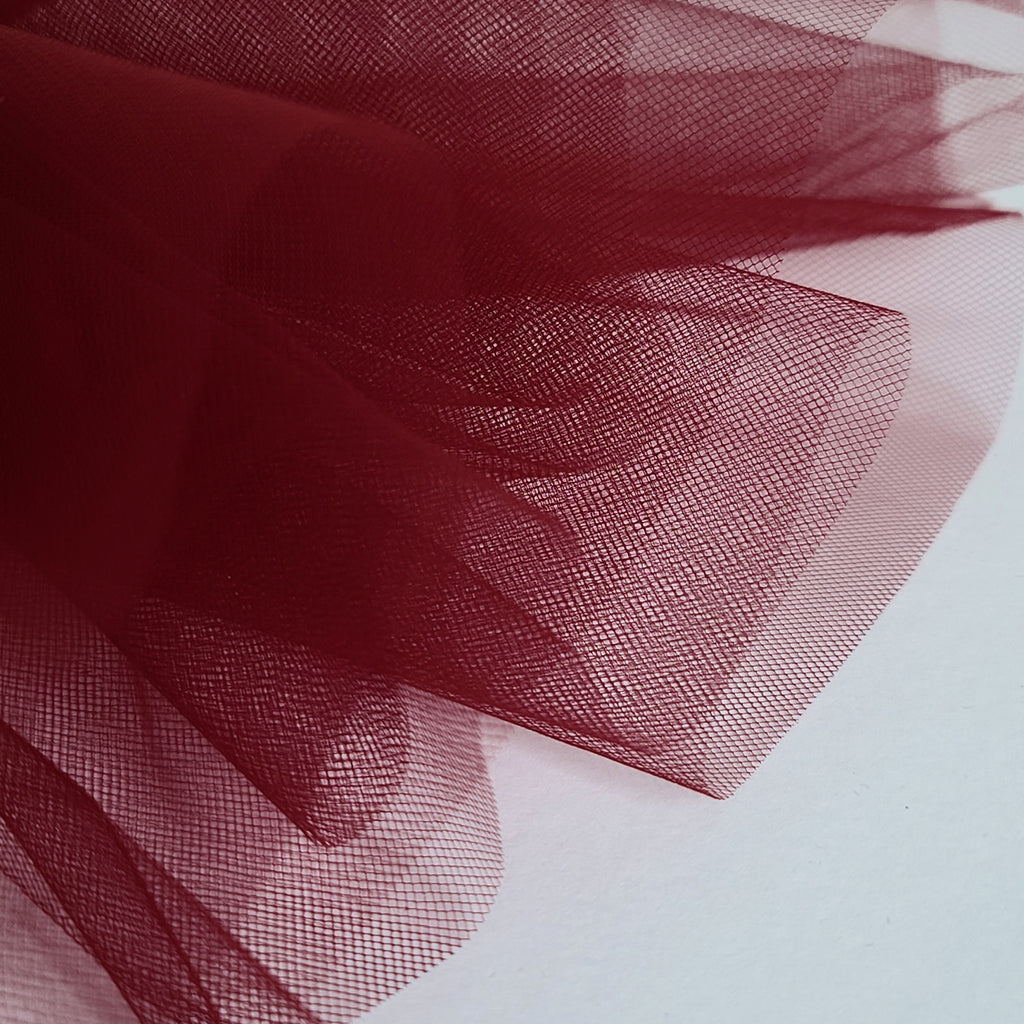 Berry Dark Red 300cm Wide Fine Tulle Fabric