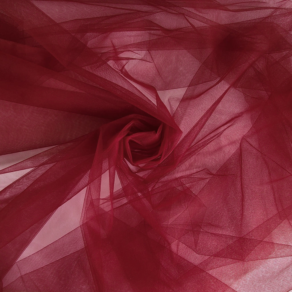 Berry Dark Red 300cm Wide Fine Tulle Fabric