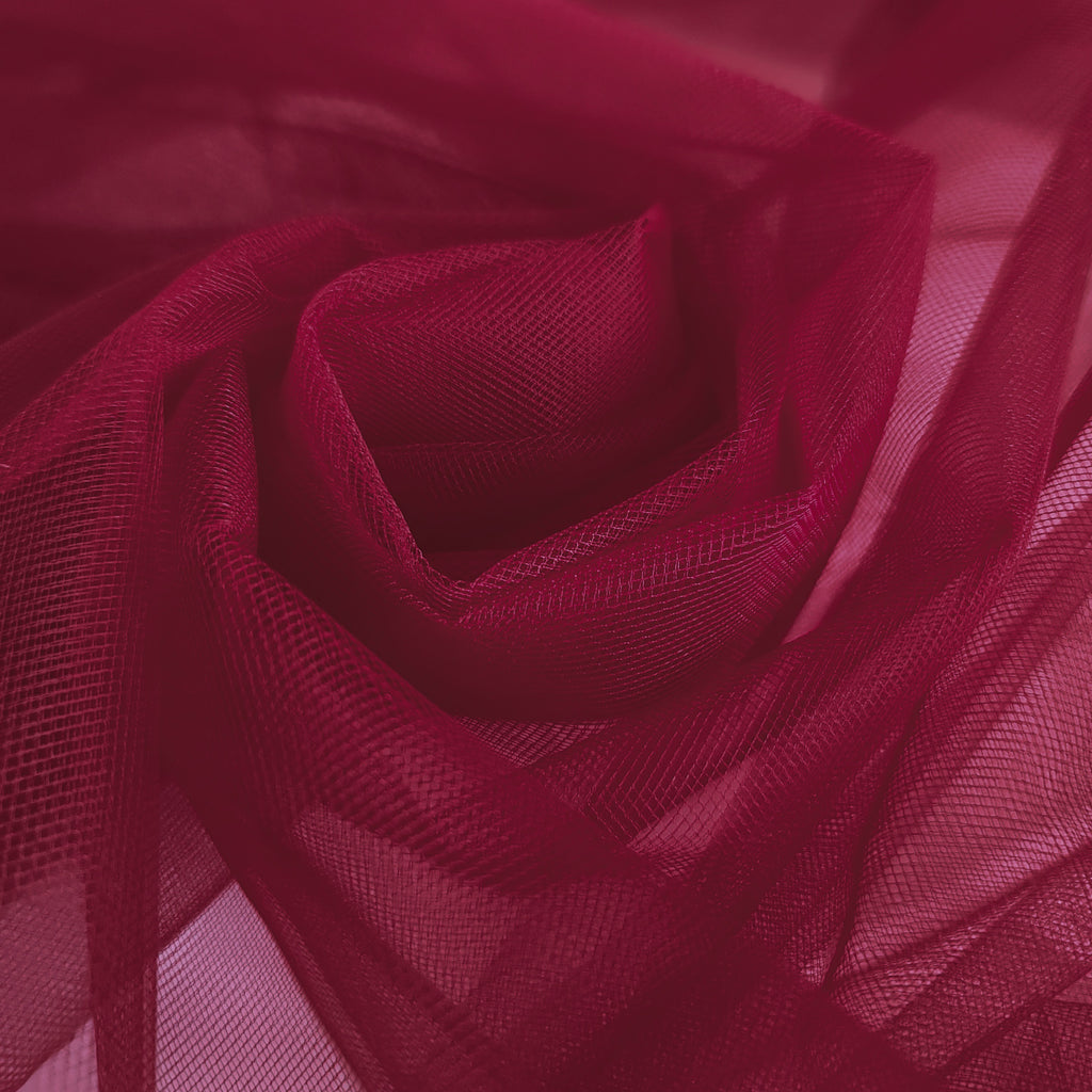 Berry Dark Red 300cm Wide Fine Tulle Fabric