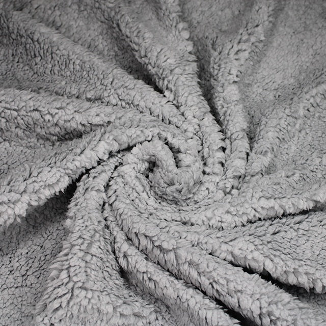 Sherpa Fleece Fabric - Light Grey (NEW)