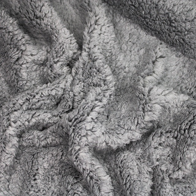 Sherpa Fleece Fabric - Light Grey (NEW)