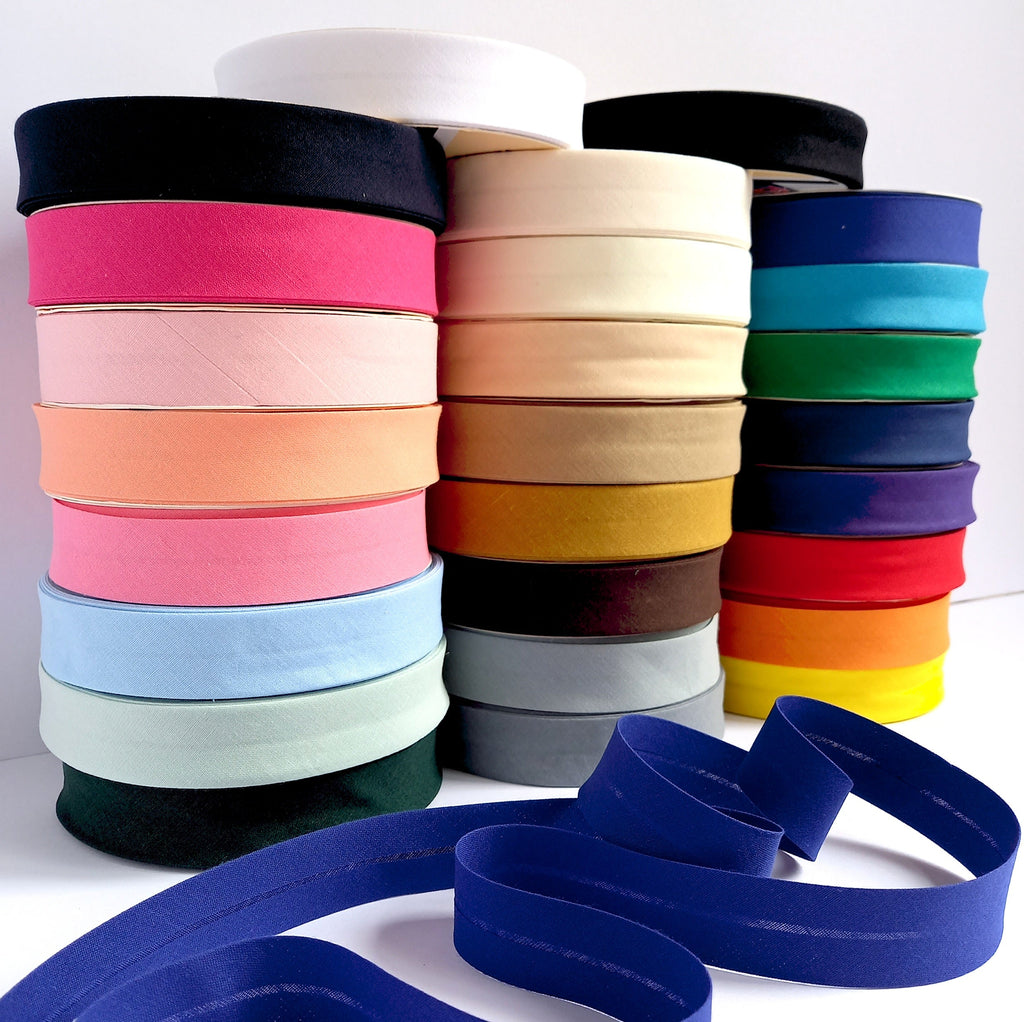 Full 25m roll of 25mm Bias Binding & SAMPLES - 30 Colours – On Trend ...