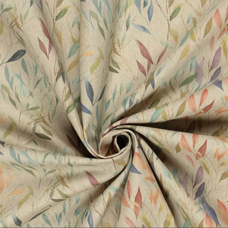 Multicoloured Leaves Canvas Fabric - with Recycled Content