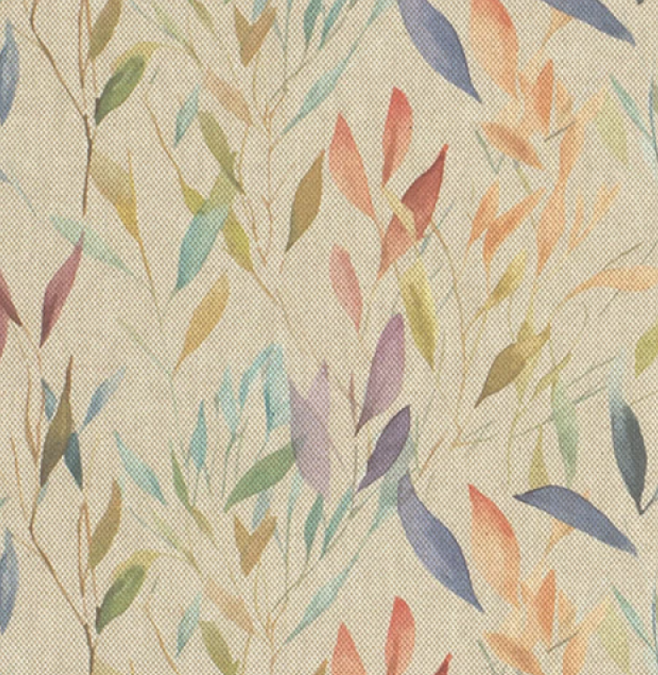 Multicoloured Leaves Canvas Fabric - with Recycled Content