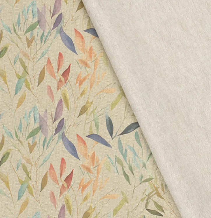 Multicoloured Leaves Canvas Fabric - with Recycled Content