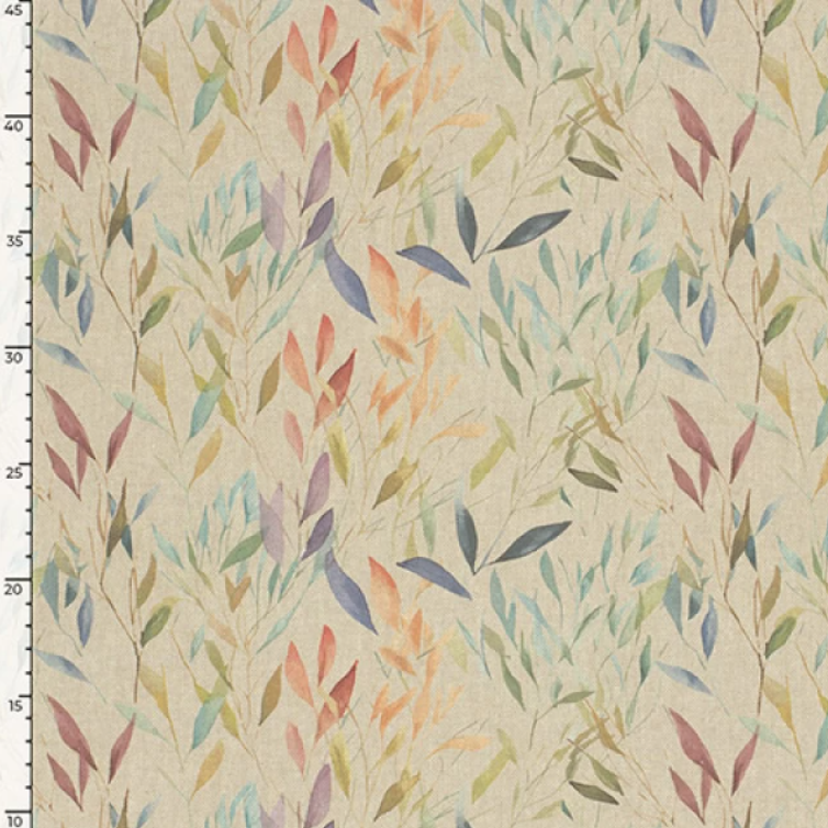 Multicoloured Leaves Canvas Fabric - with Recycled Content