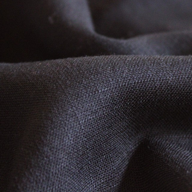 Black Viscose Slub Stretch Woven Fabric