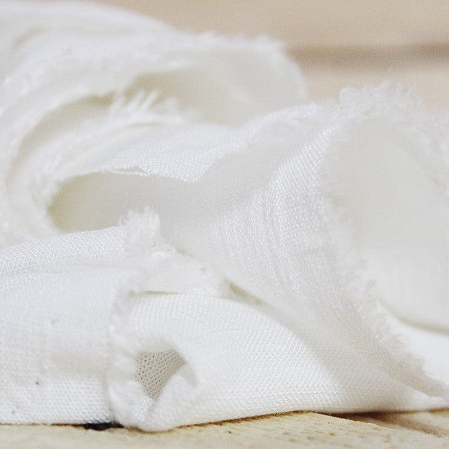 Ivory Viscose Slub Stretch Woven Fabric