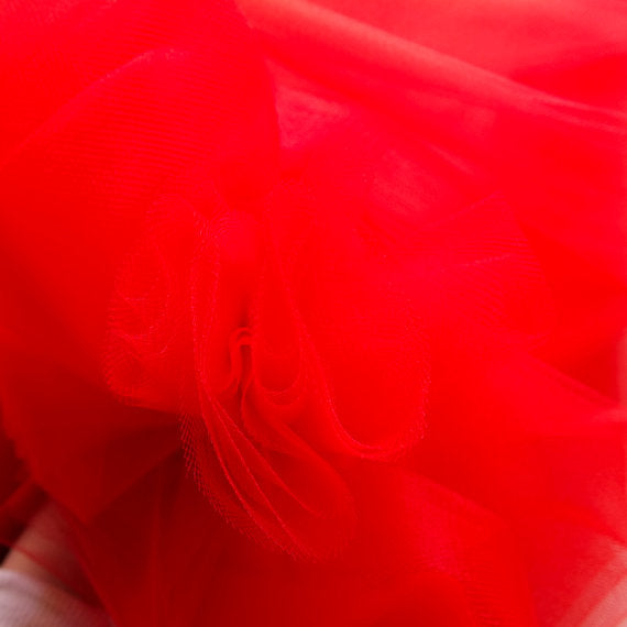 Red 300cm Wide Fine Tulle Fabric