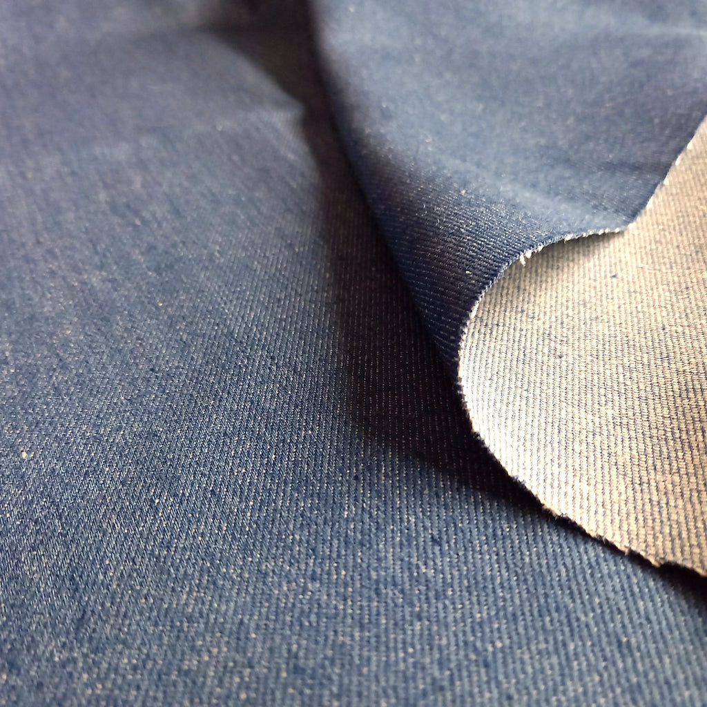 Mid Blue Washed  Denim Fabric – 12oz