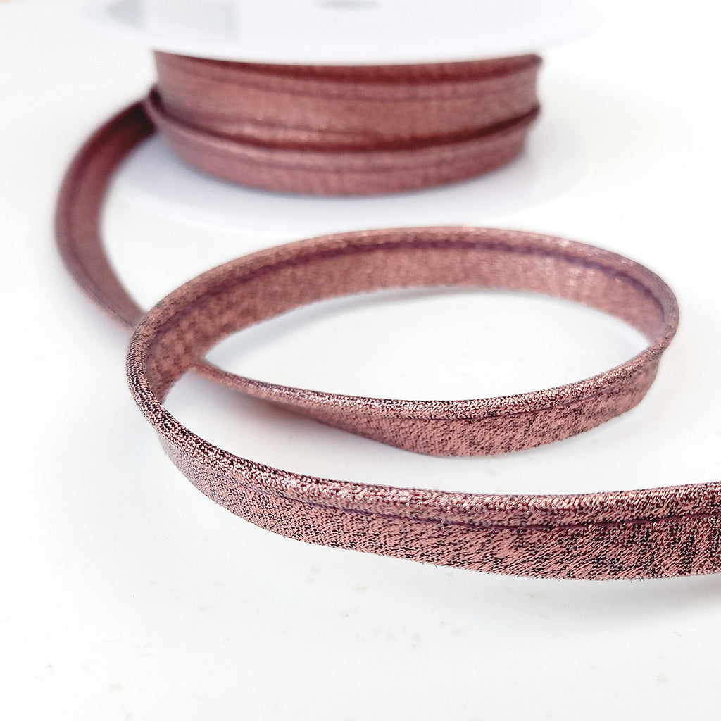 Glitter lurex 3mm wide insert flanged piping cord – 4 Colours