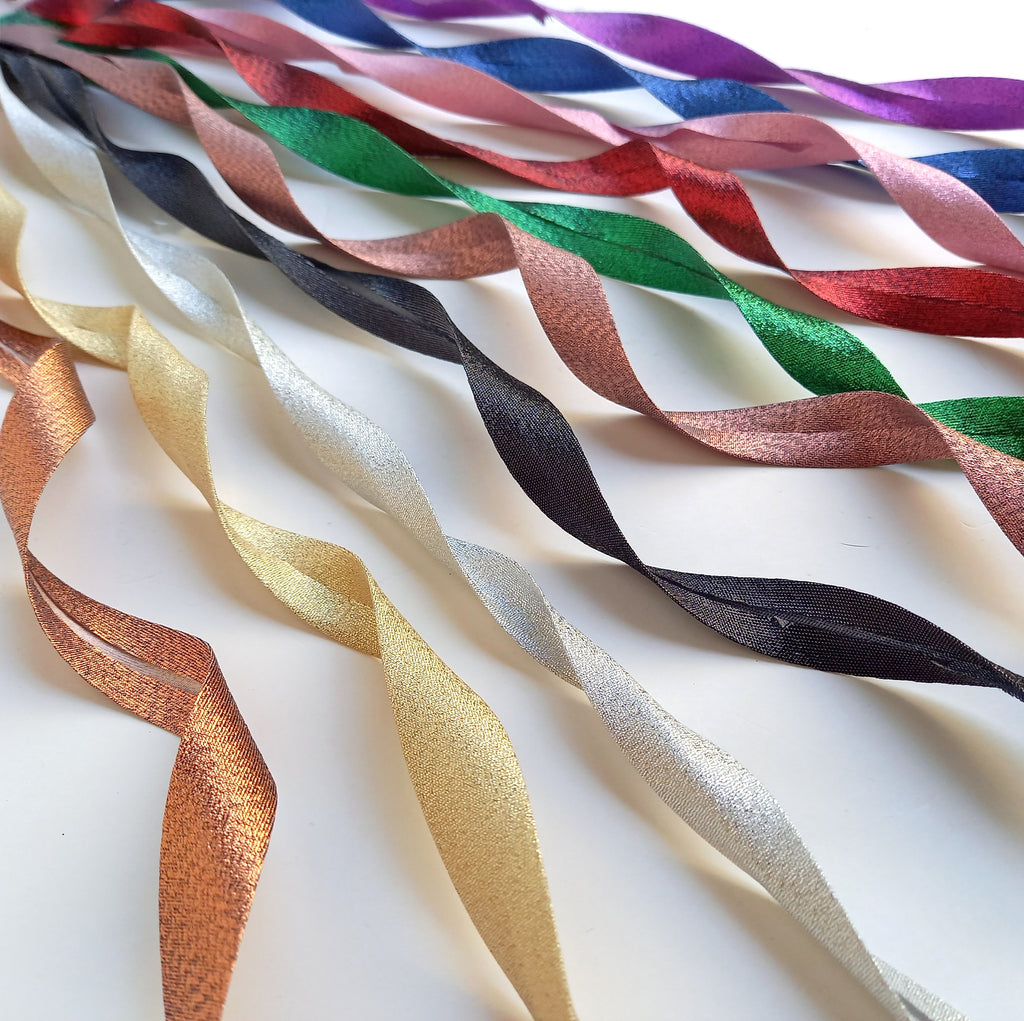 2 metres of Lurex Bias Binding - 9 Colours