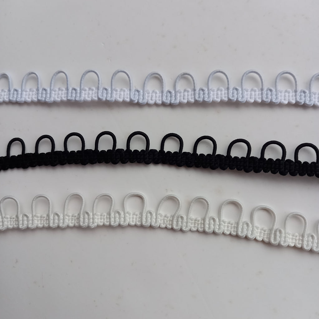 Bridal Looping Elastic Button Holes with Close Spacing - Sold By The Metre