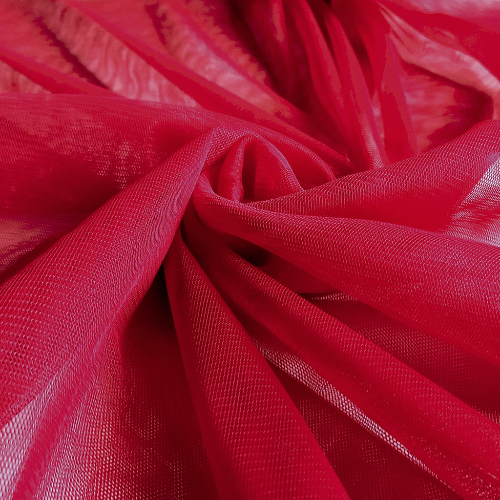 Soft Tulle Fabric 150cm Wide - Cherry Red