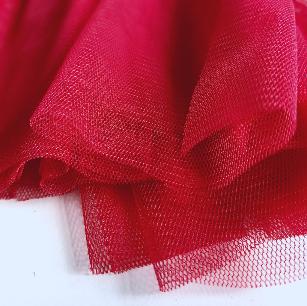 Soft Tulle Fabric 150cm Wide - Cherry Red