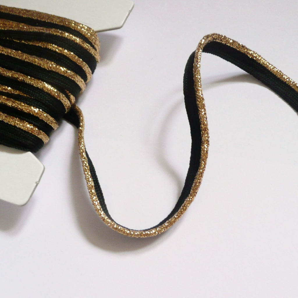 Flanged insert piping cord - Silver & Gold Metallic 4mm wide