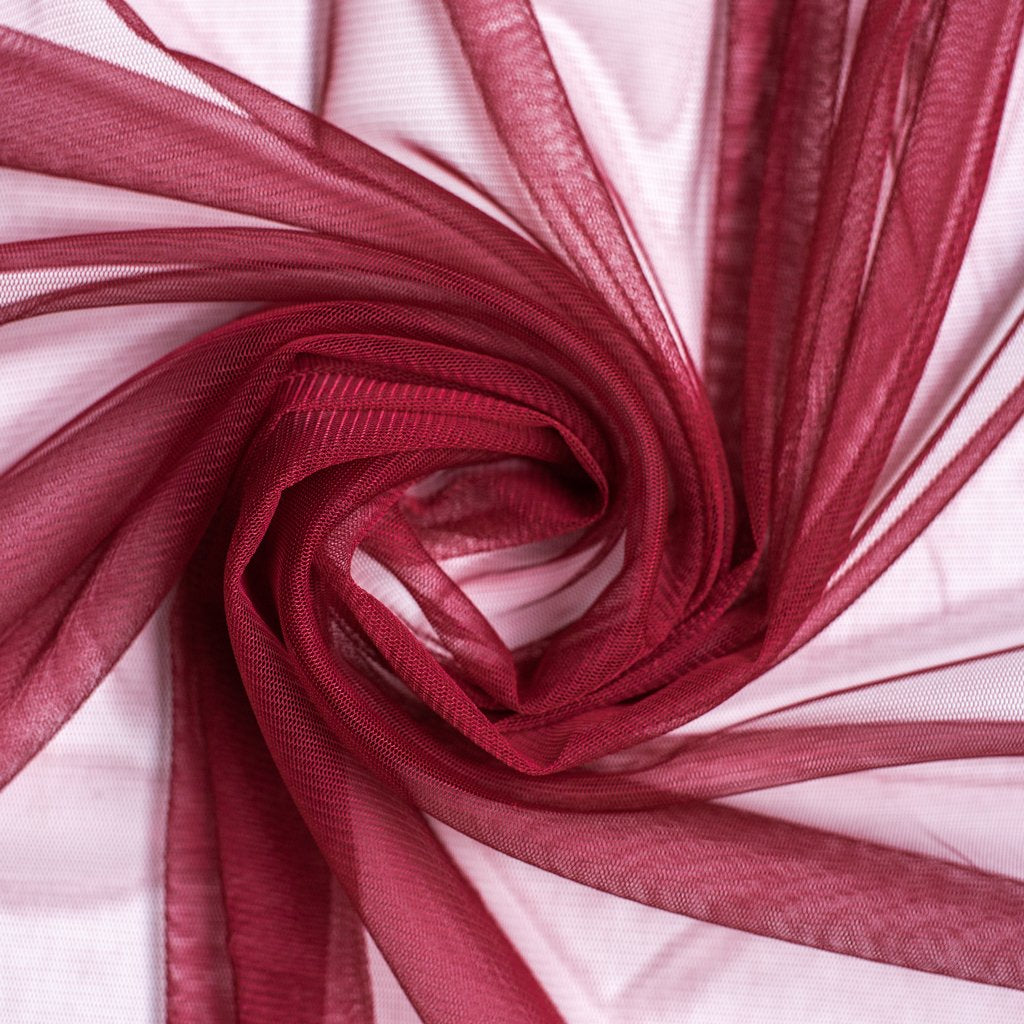Soft Tulle Fabric 150cm Wide - Wine Red