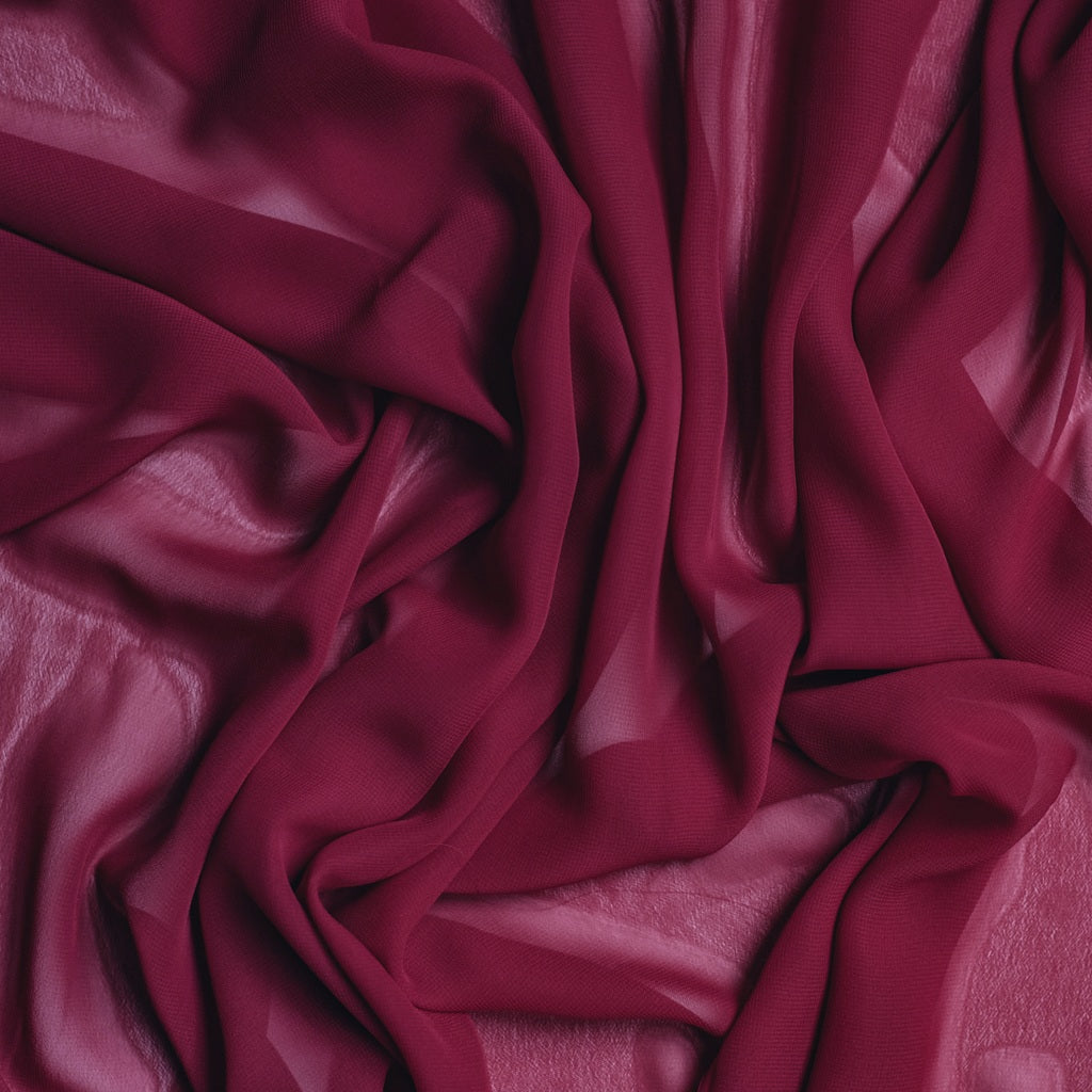 Deep Red Wine Chiffon Fabric (new)
