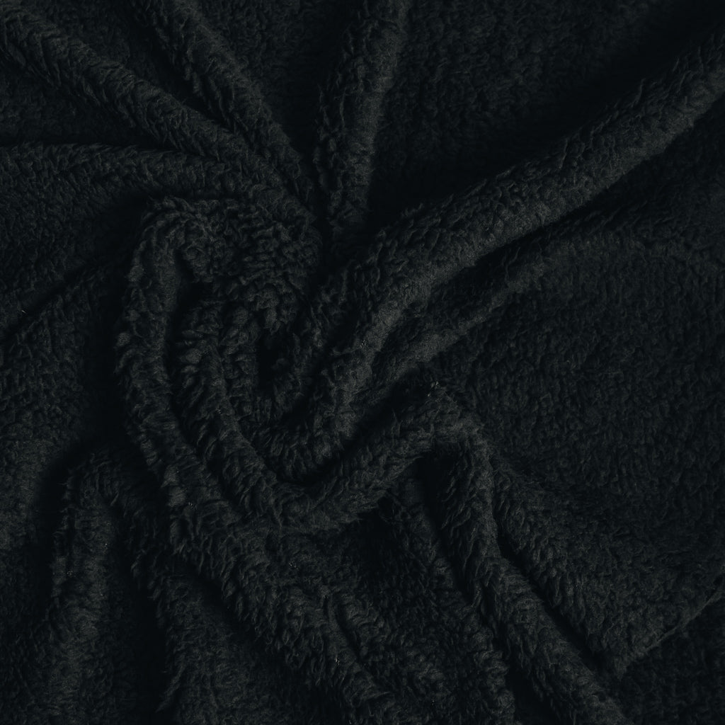 Sherpa Fleece Fabric - Black