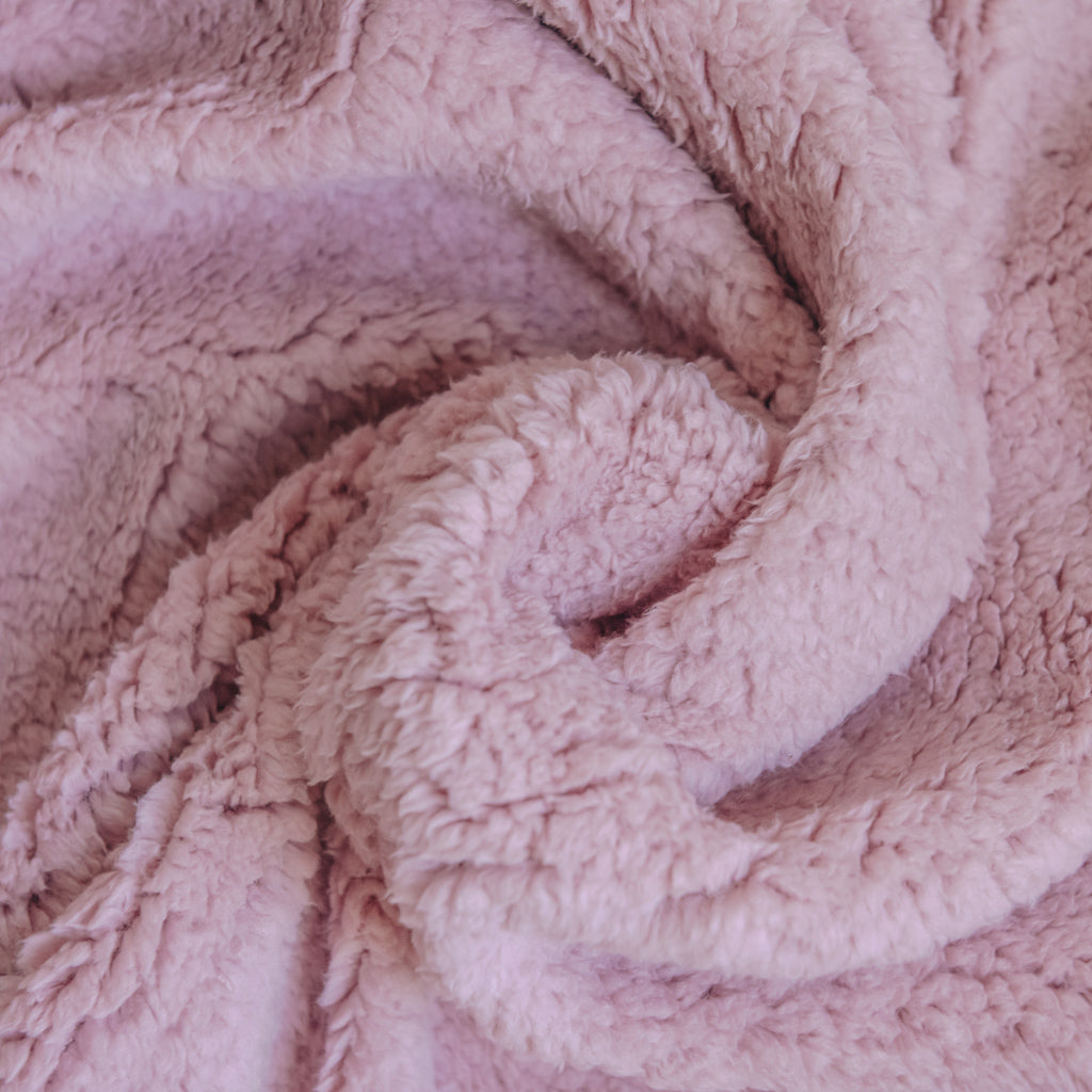 Sherpa Fleece Fabric - Dusky Pink