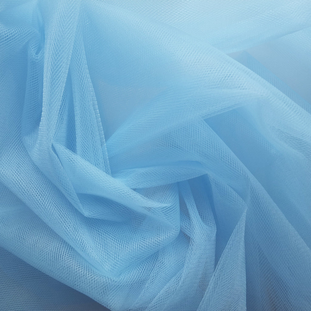 Pastel Blue 300cm Wide Fine Tulle Fabric