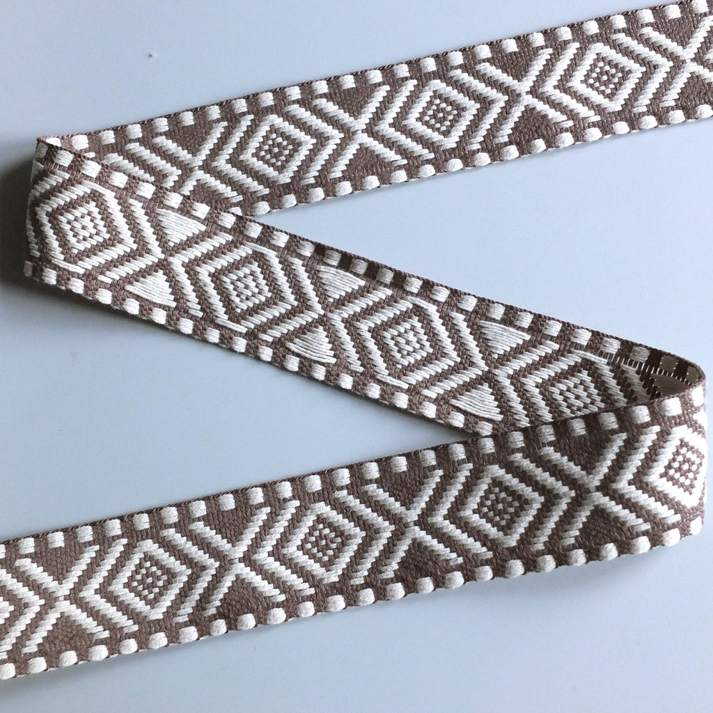 Geometric Woven Jacquard Heavy Ribbon - 4 Colours