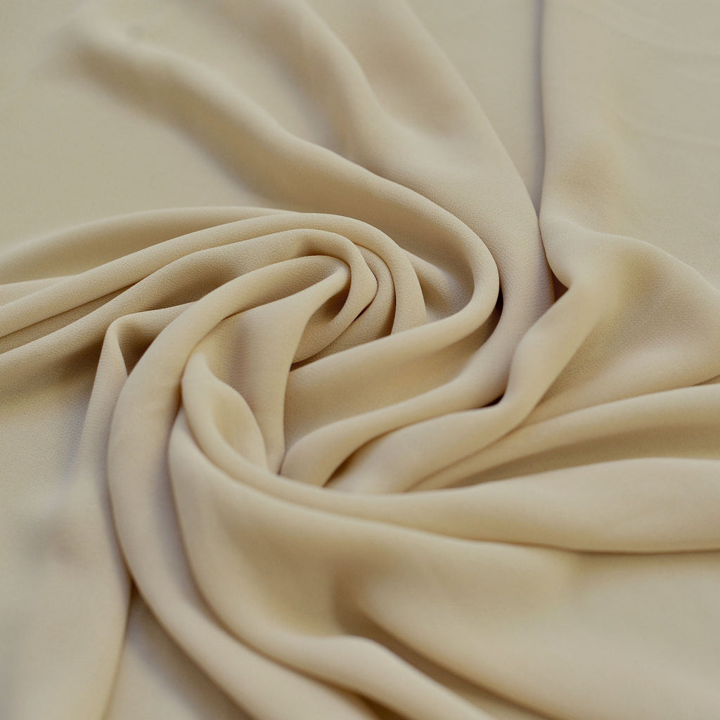 Antique Cream Beige Chiffon Fabric - Last Few Metres Remaining!