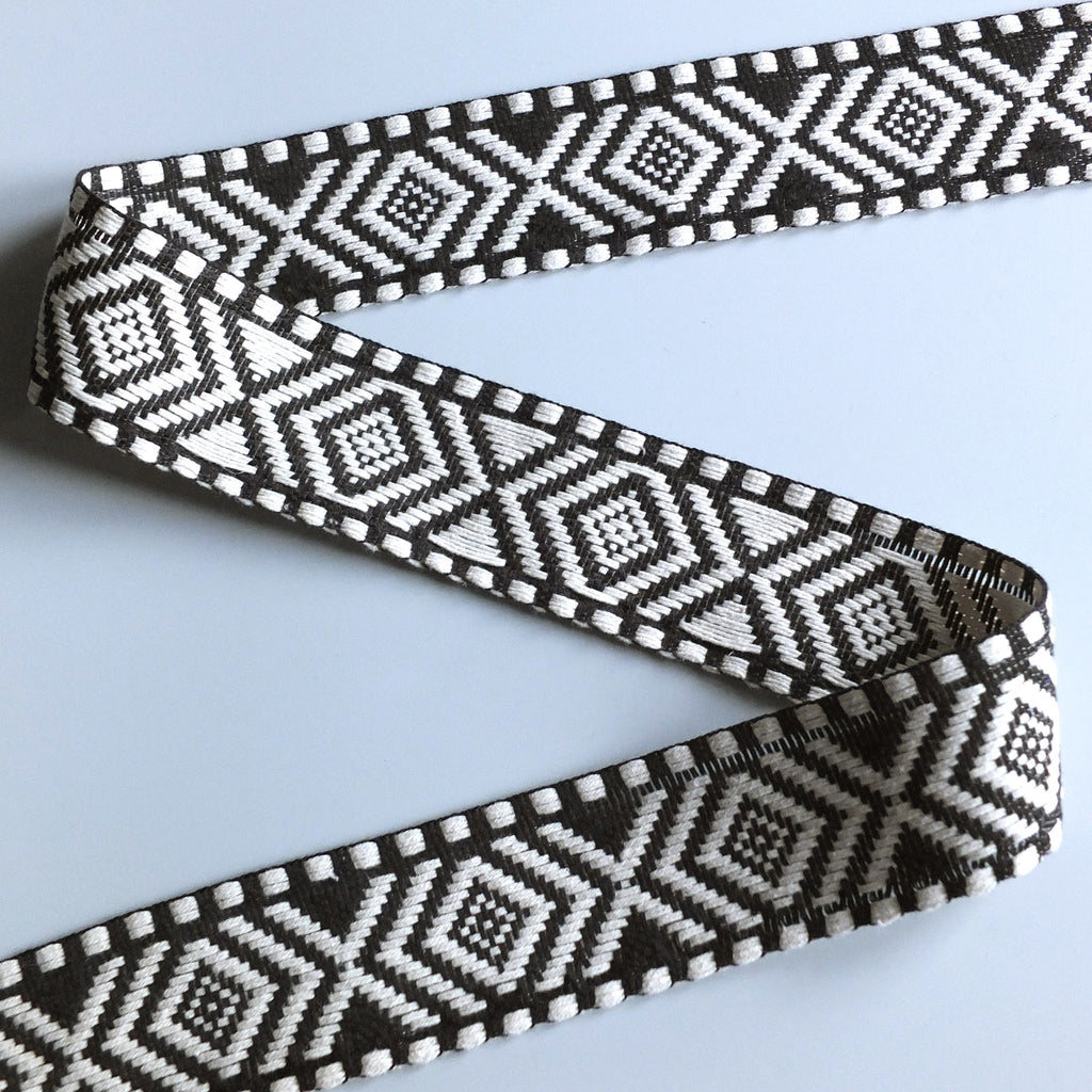 Geometric Woven Jacquard Heavy Ribbon - 4 Colours