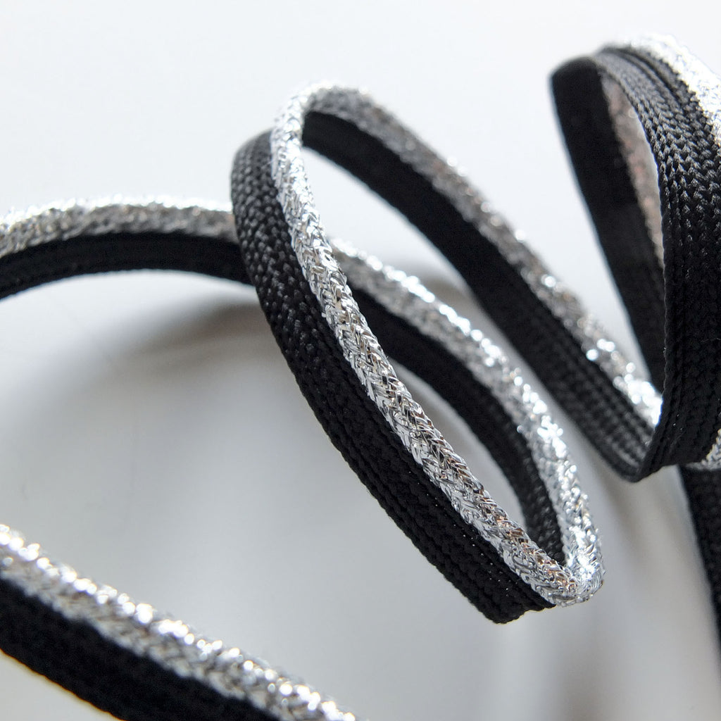 Flanged insert piping cord - Silver & Gold Metallic 4mm wide