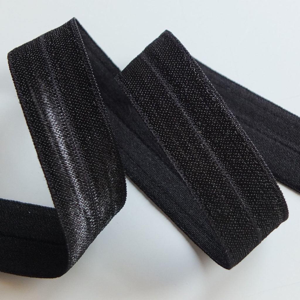 Fold over elastic binding - 18mm Black