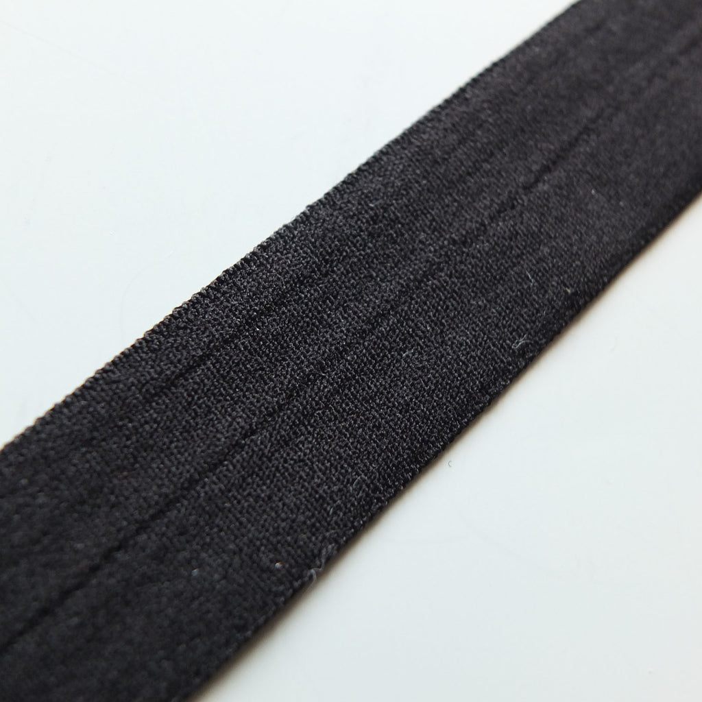 Fold over elastic binding - 18mm Black